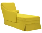 Szezlongi - Żółty aksamitny szezlong z podłokietnikiem K1-L59 - miniaturka - grafika 1