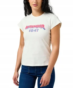 T-shirt Wrangler SHRUNKEN BAND TEE 112355334 Worn White S - Koszulki i topy damskie - miniaturka - grafika 1