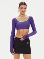 Bluzki damskie - Puma Bluzka DUA LIPA 536634 Fioletowy Slim Fit - miniaturka - grafika 1