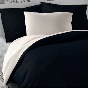 Kvalitex Pościel satynowa Luxury Collection biały/granatowy, 140x200 cm, 70 x 90 cm - Pościel - miniaturka - grafika 1