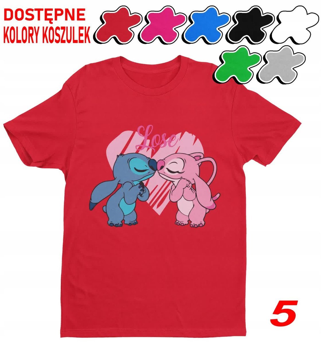 Dziecięca Koszulka Z Nadrukiem Duży Wybór Lilo I Stitch Stich -M 134-140