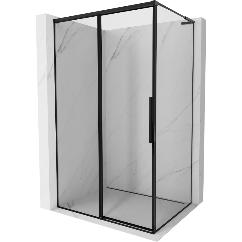 Mexen Rox L kabina prysznicowa rozsuwana lewa 90 x 80 cm, czarna ramka , czarna - 8C2L-090-080-70-70-L