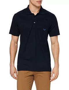 Trigema Męska koszulka polo Single-Jersey, Niebieski (granatowy 046), XL - Koszulki męskie - miniaturka - grafika 1