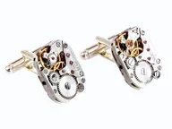 Spinki do mankietów i krawatów - Spinki do mankietów rectangle i, srebrne - miniaturka - grafika 1