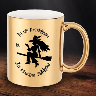 Złoty kubek z nadrukiem - Ja nie przeklinam... - Kubki - miniaturka - grafika 1