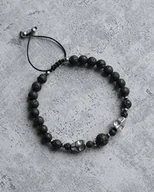 Bransolety męskie - Męska bransoletka z lawy z czaszkami II - Pakamera - miniaturka - grafika 1