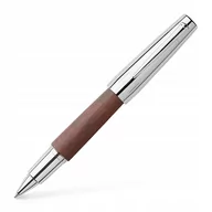 Pióra kulkowe - Faber-Castell 148205  rollerball Pen E-Motion, metalowa końcówka: 0,7 MM, wraz z opakowaniem na prezent, drewno brzozowe ciemnobrązowe F148215 - miniaturka - grafika 1