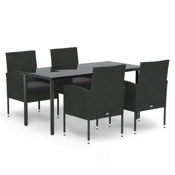 Zestaw mebli ogrodowych RelaxGarden czarny 160x80x74 cm
