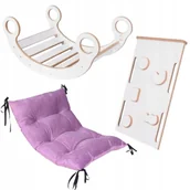Skoczki dla dzieci - Zestaw Bujak Montessori + Ścianka + Zjeżdżalnia +Poduszka Różowa DREWNO CERTYFIKAT - miniaturka - grafika 1