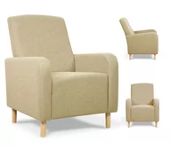 Fotele - Wygodny fotel RIO nowoczesny design beżowy - miniaturka - grafika 1