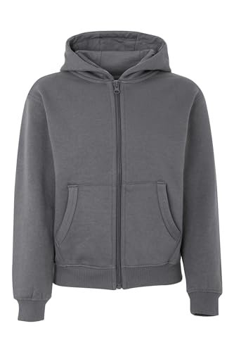 Mukua Byron Kids Bluza dziecięca z zamkiem błyskawicznym i kapturem, kolor ciemnoszary, rozmiar 7/8