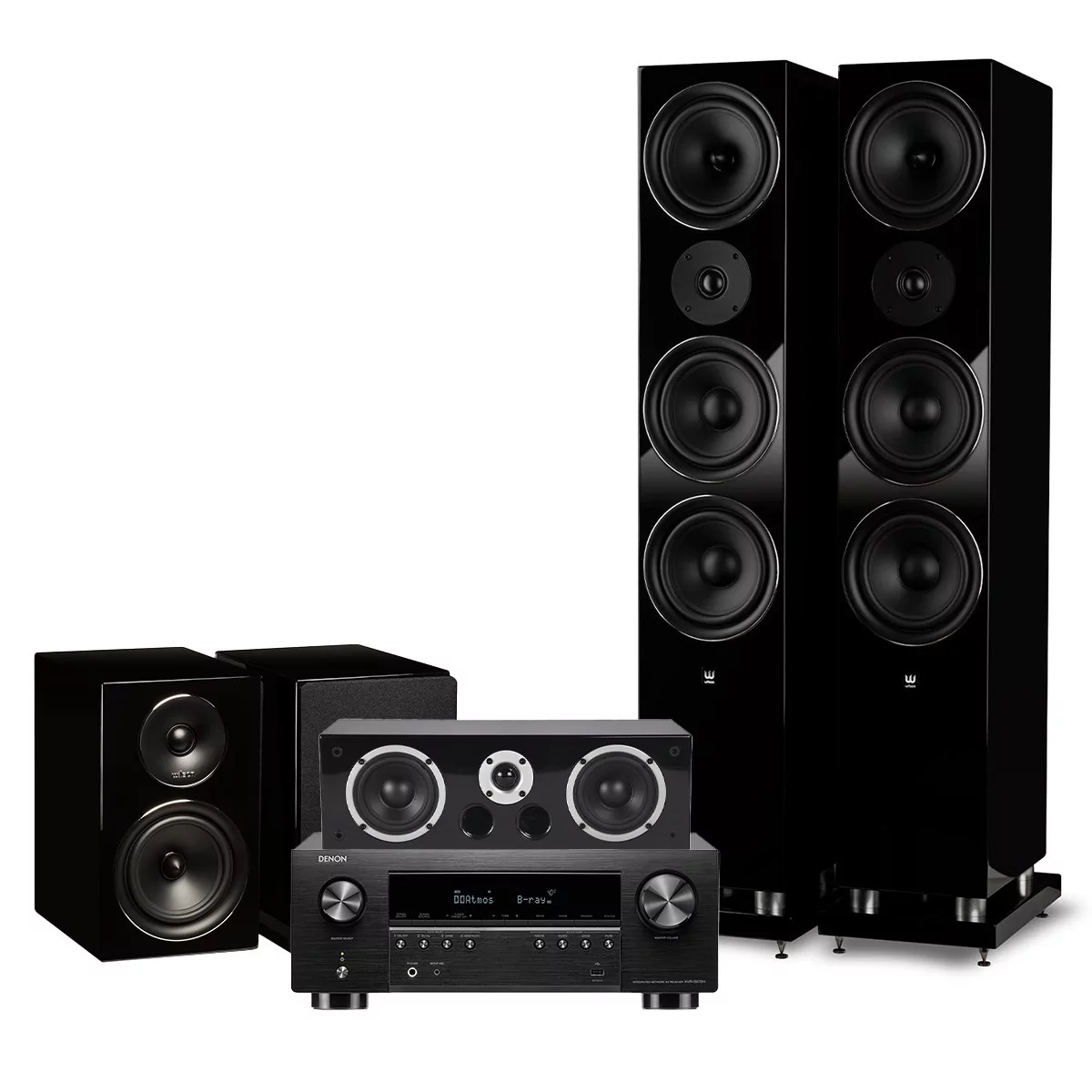 Zestaw kina domowego 5.0: AVR-S970H + EL-8/EL-4/Vocal EL, Kolor: Czarny