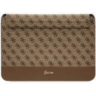 Plecaki - Guess Sleeve GUCS14PS4SGW 14" brązowy/ brown 4G Stripe Metal Logo - miniaturka - grafika 1