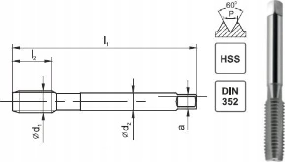 Fanar GWINTOWNIK M 7 NGMM/1 DIN-352D 6H HSS