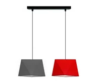 Lampy sufitowe - Żyrandol na lince DIAMENT 2xE27/60W/230V szaro-czerwony - miniaturka - grafika 1