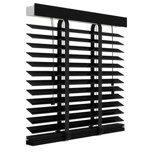 Żaluzja drewniana 160 x 180 cm czarna 50 mm - Żaluzje Żaluzja drewniana 160 x 180 cm czarna 50 mm - Żaluzje - miniaturka - grafika 1