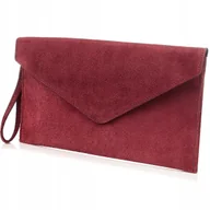 Torebki damskie - Kopertówka Skórzana włoska zamszowa torba wizytowa skóra nat. wieczorowa - miniaturka - grafika 1