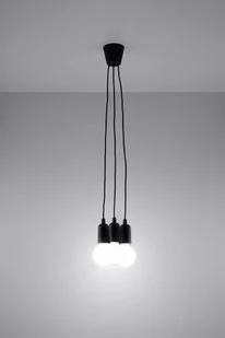 Sollux Lighting Lampa wisząca DIEGO 3 czarna NICKEL - Lampy sufitowe - miniaturka - grafika 1