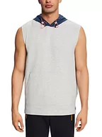Bluzy męskie - ESPRIT Sports Męska bluza z kapturem RCS SLV-Less, Light Grey 2, XL, jasnoszary 2 - miniaturka - grafika 1