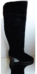 muszkieterki szerokie cholewka OBWÓD AZ 47 CM czarne 44 - Kozaki damskie - miniaturka - grafika 1