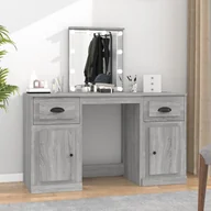 Toaletki - vidaXL Toaletka z oświetleniem LED, szary dąb sonoma, 130x50x132,5 cm - miniaturka - grafika 1
