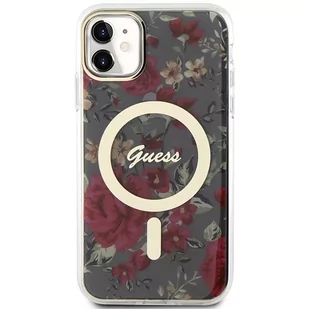 Guess GUHMN61HCFWSA iPhone 11 / Xr 6.1" zielony/khaki hardcase Flower MagSafe - Etui i futerały do telefonów - miniaturka - grafika 3