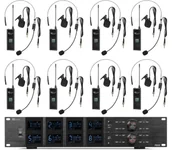 Mikrofony komputerowe - Zestaw mikrofonów bezprzewodowych UHF PD528B 8x bodypack Power Dynamics one size - miniaturka - grafika 1