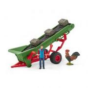 Figurki dla dzieci - Schleich Zestaw Farmer z taśmociągiem na siano 42377 - miniaturka - grafika 1