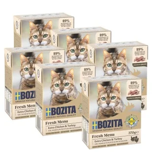 BOZITA Kawałeczki w sosie 6x370g Kurczak i indyk - Mokra karma dla kotów - miniaturka - grafika 1