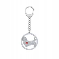 Breloki - Brelok do kluczy Srebrny z psem Irish Glen of Imaal Terrier 925 Prezent - miniaturka - grafika 1