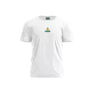 Koszulki męskie - Bona Basics, Męski T-shirt z cyfrowym nadrukiem,% 100 bawełna, biały, na co dzień, męski top, rozmiar: L, biały, L - miniaturka - grafika 1