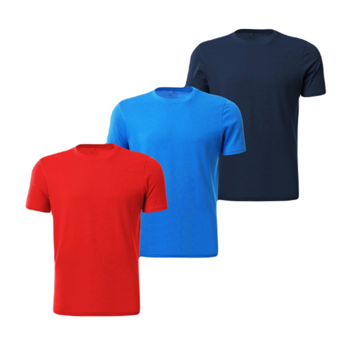 Koszulka Męska Bawełniana Okrągły Dekolt T-Shirt Basic Mix Kolor 3-Pak S