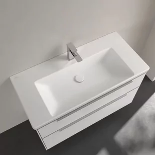 Villeroy & Boch Subway 3.0 Umywalka meblowa 100x47 cm bez przelewu jeden otwór na baterię biały mat z powłoką CeramicPlus 4A70A2RW - Umywalki - miniaturka - grafika 1