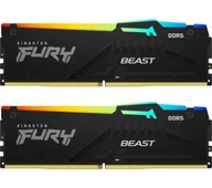 Pamięci RAM - Kingston FURY Beast RGB DDR5 32GB 2 x 16GB 6000 CL30 Czarny - miniaturka - grafika 1