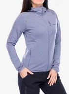 Bluzy sportowe damskie - Bluza z kapturem damska Salomon Essential Lightwarm Hoodie - blue granite - miniaturka - grafika 1