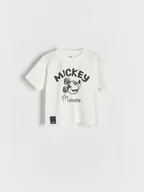 Bluzki dla niemowląt - Reserved - Bawełniany t-shirt Mickey Mouse - jasnożółty - miniaturka - grafika 1