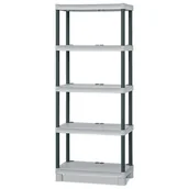 Szafy i regały magazynowe - ARTPLAST Plastikowy regał z szarymi półkami, 1750x700x350 mm c70/5 - miniaturka - grafika 1