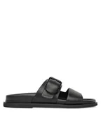 Klapki i japonki damskie - Badura Klapki FLOWER-LT778-93 Czarny - miniaturka - grafika 1