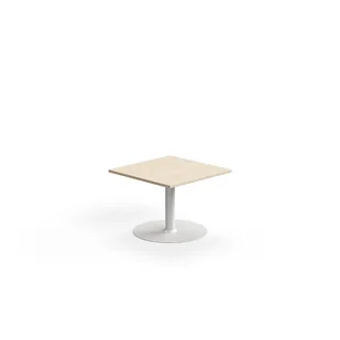 Stolik kawowy ALVA, 700x700x500 mm, laminat wysokociśnieniowy, biały/brzoza - Ławy i stoliki kawowe - miniaturka - grafika 1