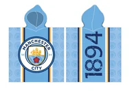 Okrycia kąpielowe dla dzieci - Poncho dla dzieci 60x120 Manchester City Herb 1701 - miniaturka - grafika 1