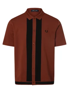 Fred Perry Koszula męska Mężczyźni Regular Fit Bawełna brązowy|czarny jednolity, M - Koszule męskie - miniaturka - grafika 1