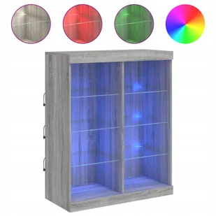 Szafka z oświetleniem Led, szary dąb sonoma, 81x37x100 cm - Szafki do salonu - miniaturka - grafika 1