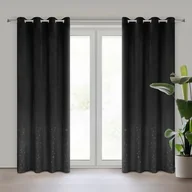 Zasłony - Zasłona gotowa Ariadna na przelotkach 140 x 250 cm czarny - miniaturka - grafika 1