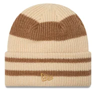 Czapki damskie - Czapka New Era Stripe Cuff Knit Beanie 60580764 Beżowy - miniaturka - grafika 1