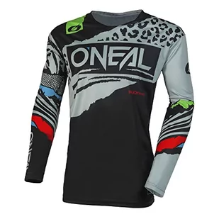 O'NEAL Koszulka motocrossowa z długim rękawem, MX Enduro DH FR Downhill Freeride, sportowy krój, szybkoschnąca, bez mankietów, Mayhem Youth Jersey HEXX V.23, dla dzieci, czarny/szary, L - Odzież motocyklowa - miniaturka - grafika 1