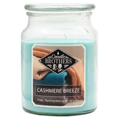 Świece - Świeca zapachowa 2 knoty w szkle Candle Brothers 510 g - Kaszmir Cashmere Breeze - miniaturka - grafika 1