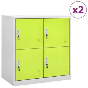 Vidaxl Szafki Zamykane, 2 Szt., Jasnoszaro-Zielone, 90X45X92,5 Cm - Szafy biurowe - miniaturka - grafika 1