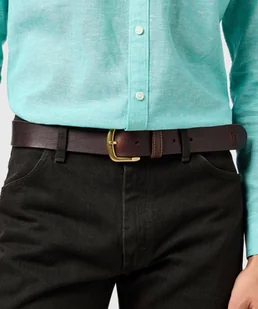 Pasek Wrangler WEST BELT 112365274 Brown 100 - Paski - miniaturka - grafika 1