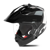 Kaski motocyklowe - Kask Adventure Nolan N70-2 X Turbine Biały/Czarny/Szary MetalM - miniaturka - grafika 1