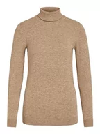 Swetry damskie - Object Damski sweter z dzianiny, stójka, chipmunk, L - miniaturka - grafika 1